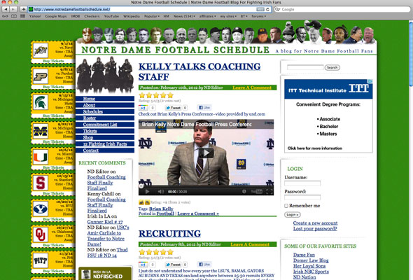 Notre Dame Football Schedule Portfolio Picture